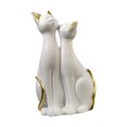 thumbnail image 4 of Estatuilla del gato de la suerte Pareja Gato Estatuas Animales Escultura Escritorio Kitty Figuras Resina Figuras Blanco Fanmusic Estatuilla del gato de la suerte, 4 of 7