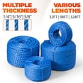 thumbnail image 5 of Polypropylene Rope Weather-Resistant & Waterproof, Durable, Heavy Duty Rope for Pool, Marine, Camping, General Household Tasks, Construction and Rigging (Blue, 3/8in X 98FT), 5 of 6