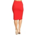 thumbnail image 3 of Moa Collection Women's Plus Size Casual Stretch Pull On Bodycon Pencil Midi Skirt, 3 of 6