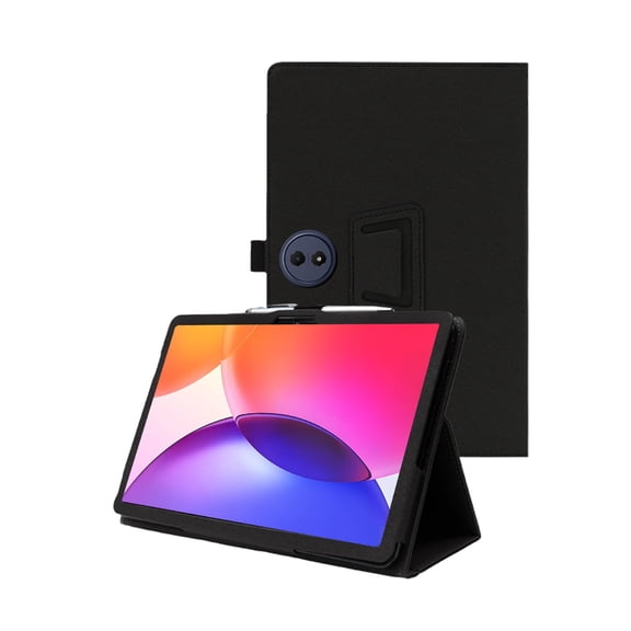 Protective Case for TCL TAB A1 Plus 12.2” Tablet, PU Leather Flip Folio Cover with Hand Strap, Anti-Fingerprint, Lightweight & Slim Shockproof Shell-Black