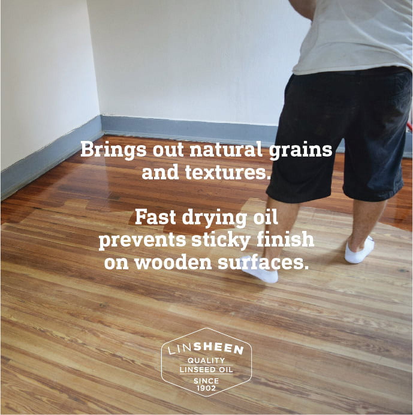 LinSheen Boiled Linseed Oil Fast Drying Flaxseed Wood Treatment to  Rejuvenate and Restore Outdoor and Indoor Wood Furniture, Floors and Sports  Equipment, Quart 