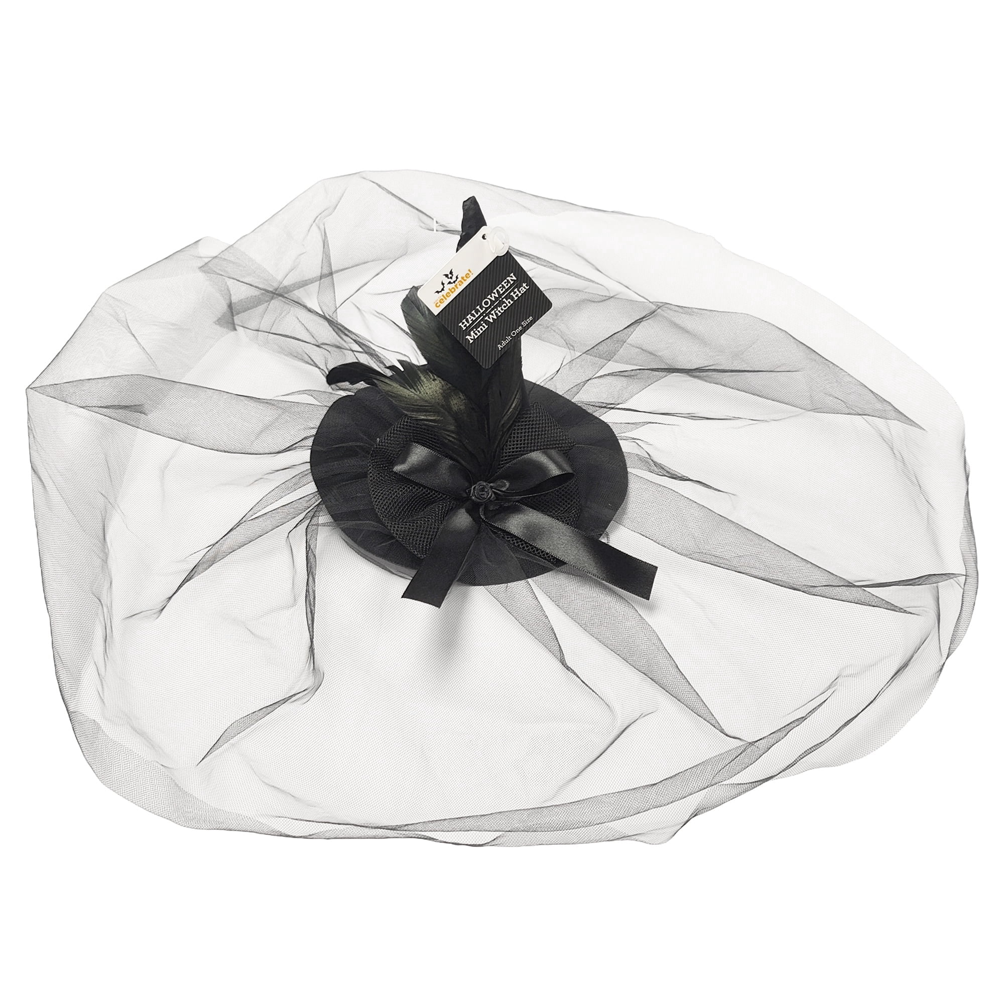 Mini Witch Hat Costume Accessory for Adults, Black, Halloween by Way To Celebrate