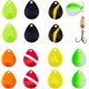 thumbnail image 1 of 28 señuelos de pesca de hierro de 7 colores, con cuchillas giratorias para atraer peces, con forma de lágrima, para trucha, cucharas metálicas., 1 of 6