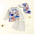 thumbnail image 2 of Gubotare Toddler Bathing Suits for Boys Boys Rash Guard Set 2 Piece UPF 50+ Long Sleeve Swim Shirt and Bathing Suit Swim Trunks for Boys 12 18 Months (White,12-18 Months), 2 of 4