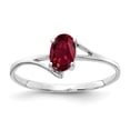 thumbnail image 1 of Solid 14k White Gold 6x4mm Oval Created Ruby Ring Band Size 6.5, 1 of 2