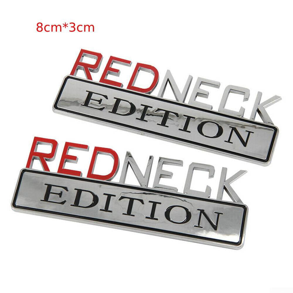 "REDNECK EDITION" Chrome Exterior Door Decal Logo Emblem Badge Sticker Chrysler 