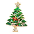 thumbnail image 6 of Segolike Christmas Brooch Pin Christmas Jewelry Fashion Brooch Suit for Women Lapel Pin Badge Rhinestone Enamel Brooch for Tie Sweater Green, 6 of 8
