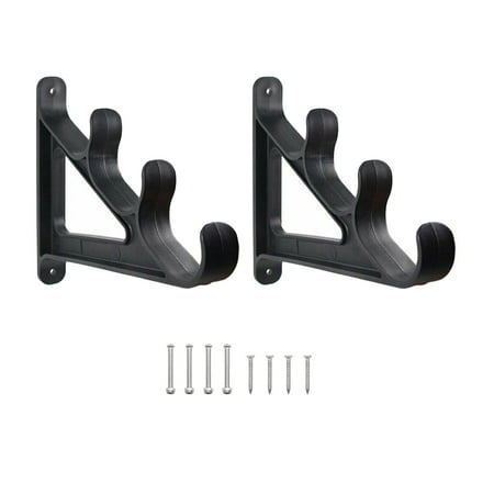 2 Pieces Fishing Rod Storage Rack Wall Mounted for Home Garage Door Vehicle Black