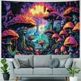 thumbnail image 4 of PRATYUS  Mushroom Tapestry Colorful Wall Tapestry for Bedroom Aesthetic Plants Tapestries Forest Tree Tapestry Wall Hanging for Living Room Dorm (Multi Size) Painting, 4 of 6