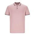 thumbnail image 5 of LODIENY Men's Casual Polo Shirts Short Sleeve Fashion Golf Shirt Classic Striped Slim Fit T-Shirts Lightweight Business Work Collared T Shirt Pink L, 5 of 6