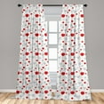 thumbnail image 5 of Ambesonne Poppy Flower Curtains, Tender Spring Stems, Pair of 28"x63", Scarlet Green Pale Grey, 5 of 5