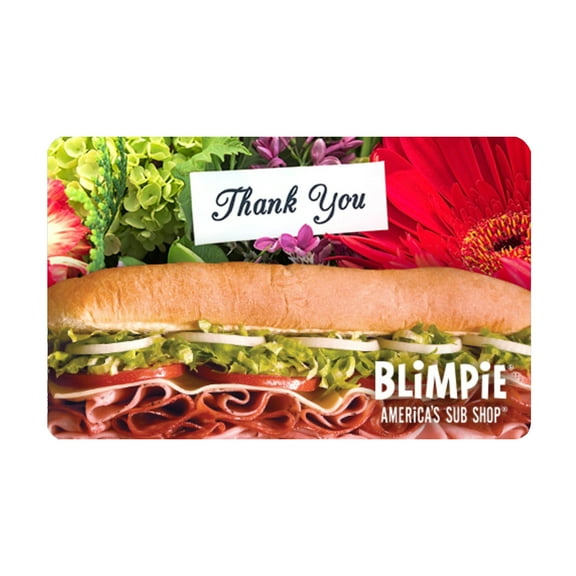 Blimpie $15 Thank You Sub eGift Card [Email Delivery]