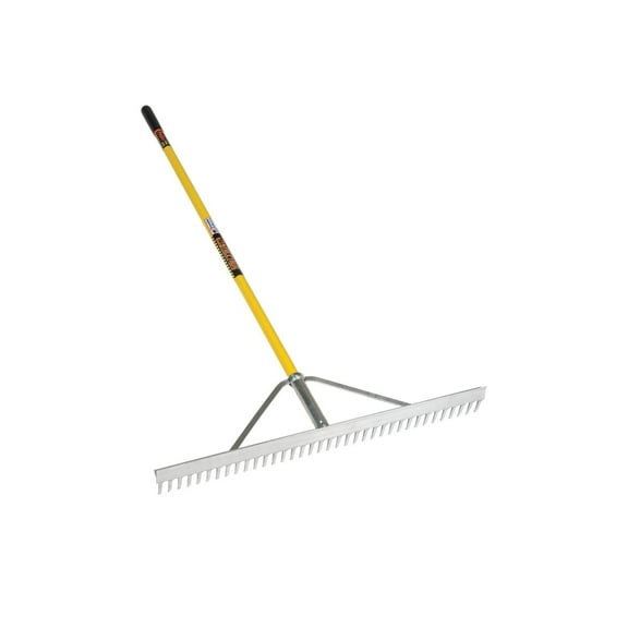 Drevy 12102 (LR36) 36" Head Landscape Rake, 66" Yellow Fiberglass Handle, Cushion Grip