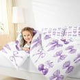 thumbnail image 3 of jejeloiu Cartoon Ribbon Bows Queen Comforter Set,Purple Fruit Cherries Bedding Comforter Set For Bowknot Girl Reversible 3pcs, 3 of 7