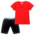 thumbnail image 4 of Gyexs Girls Clothing Sets 2 Piece Matching Short Sets School Short Sleeve Shirt and Shorts Outfit Red 14-15 Years, 4 of 5