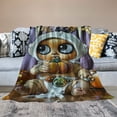 thumbnail image 2 of Orinice Halloween Pumpkin Fleece Blanket Throw, Machine Washable Flannel Plush Throw Blanket for Bed Couch Sofa Chair, Super Soft Fuzzy Cozy Printed Blanket for Kids Boys Girls,  50x60in, 2 of 6