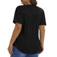 thumbnail image 4 of Fantaslook Blouses for Women Pleated Short Sleeve Tunic Tops Dressy Casual Summer Shirts, 4 of 9
