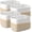White & Beige, variant on 4 Pack Large Woven Storage Baskets with Handles, 16''Lx12''Wx8''H Cotton Rope Organizer Bins for Toys, Towels, Books, Clothes, Shelves and Home Storage Solutions