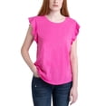 thumbnail image 3 of Ecothreads Women's 2-pack Flutter Sleeve Soft Organic Cotton Tee Top-Pink / L, 3 of 6