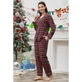 thumbnail image 5 of HEARTNICE 100% Cotton Pajama Set for Women, Button Down Plaid Sleepwear Long Sleeve Flannel Pajamas Set,(Purple Green Plaid,XL), 5 of 5