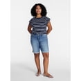 thumbnail image 2 of Time and Tru Women's Mid Rise Denim Bermuda Shorts, 10" Inseam, Sizes 0-22, 2 of 6