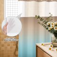 thumbnail image 3 of No Hook Shower Curtain, Navy Blue Brown Ombre Shower Curtains for Bathroom with See Through Top Window, Teal Gradient Color Modern Abstract Art Waterproof & Washable Bath Curtain Long 72"x78", 3 of 9