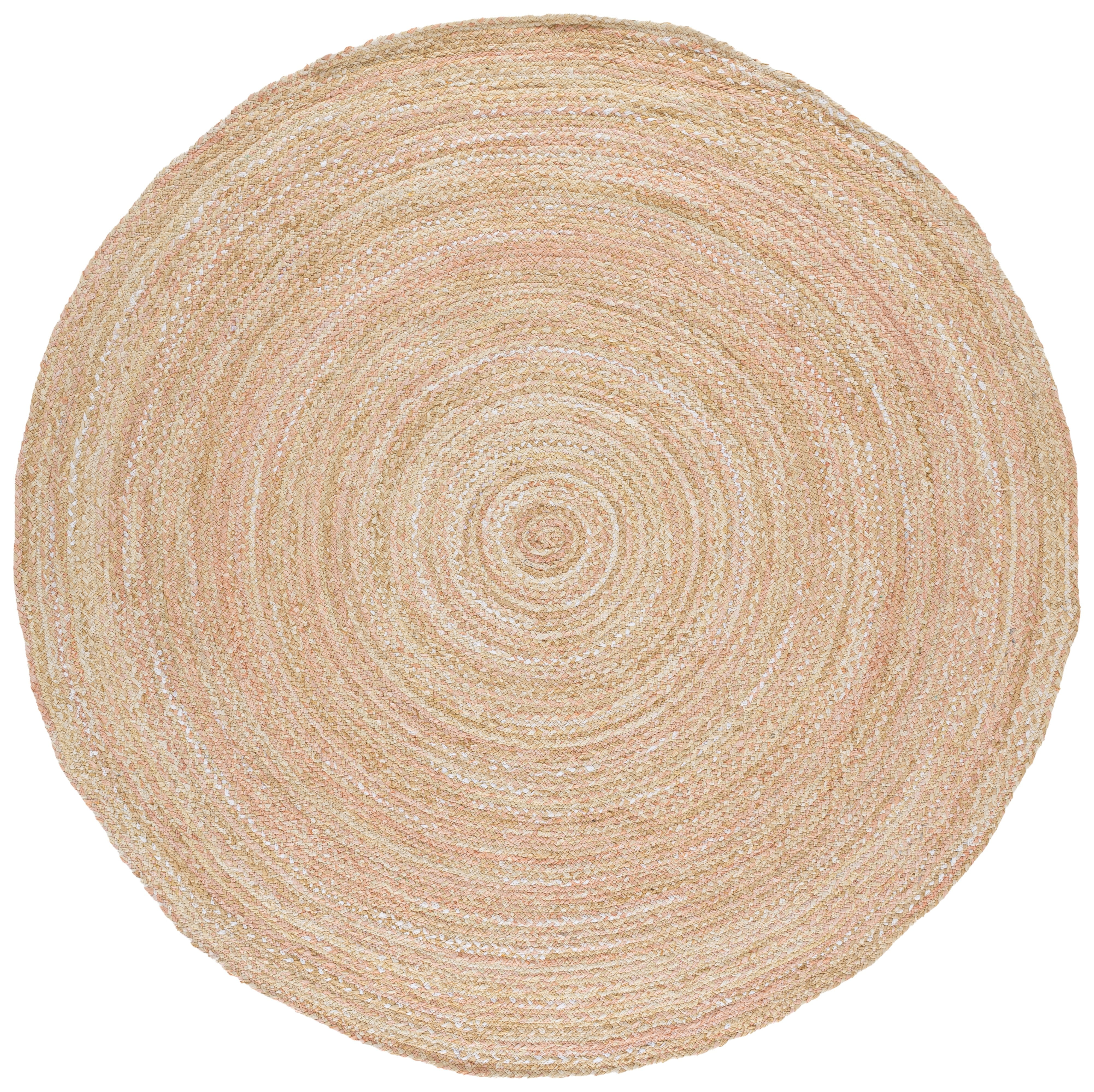 SAFAVIEH Braided Calvin Transitional Cotton Reversible Area Rug, Beige, 8' x 8' Round
