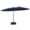 thumbnail image 3 of Aimee Lii 15' Navy Soild Market Patio Umbrellas, Double Sided, 3 of 8