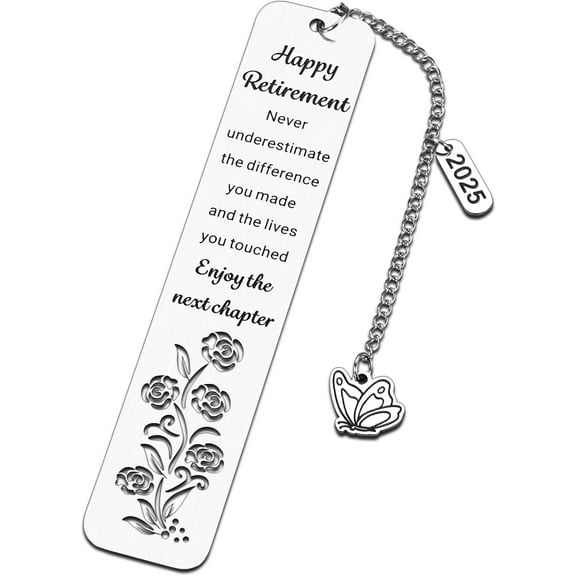 Happy Retirement 2025 Bookmark Gifts for Women Men Coworkers Colleague Senior Employee Appreciation Gifts for Retired Teacher Nurse Coach Going Away Leaving Gift for Coworker Boss