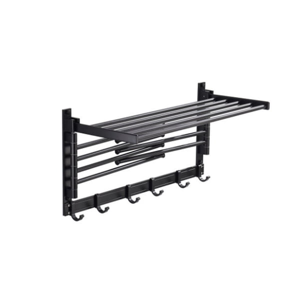Bearachild Toallero montado en la pared, barra plegable para baño, cocina, colgante, toallas de ducha, albornoz, colgador de almacenamiento, gancho de Juegos de accesorios de baño 40cm Bearachild HA071072-01