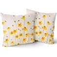 thumbnail image 2 of Spring Summer Throw Pillow Covers 18X18 Inches Set of 2 Yellow Flowers Coreopsis Bee Decorative Pillow Cases Bees Floral Pillow Cover Farmhouse Home Decor for Outdoor Room Couch Patio Porch, 2 of 6