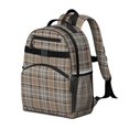 thumbnail image 2 of Brown Beige Plaid Checkered Pattern Backpack for School,Cute School Bag,Schoolbag with Adjustable Shoulder Straps & Padded Back,15.25"x11.5"x5.25", 2 of 5