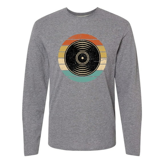 Inktastic Retro Vinyl Record Music Vintage Sunset Long Sleeve T-Shirt