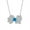 Blue, variant on Real 925 Sterling Silver 6*6MM VVS Green Citrine Aquamarine Bowknot Pendant Necklaces for Women Wedding Gift
