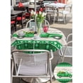 thumbnail image 4 of Outdoor Tablecloth with Umbrella Hole and Zipper, Saint Patrick's Day Round Table Cloth 60 Inch Waterproof Tablecloth, Luck Leaves Car Grey Wooden Plaid Picnic Table Cover for Patio Camping, 4 of 7