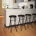 thumbnail image 2 of 24" Vinyl Padded Folding Stool, Multipurpose, Great for Small Spaces, Double Braced, Black, 4-Pack, 2 of 8