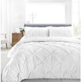 thumbnail image 3 of Cloud Fino Luxurious Pinch Pleated Duvet Cover Set 100% Egyption Cotton 600 Thread Count Pintuck Design Decorative Soft Bedsheet Set(White,Full/Queen), 3 of 6