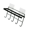 thumbnail image 2 of Multifunctional Storage Rack Organizer Punch Free Towel Bar Hook Hanger for Bathroom Kitchen (Black), 2 of 9