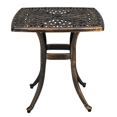 thumbnail image 4 of GZXS Outdoor Cast Aluminum Table, 21.3 Inch Square End Table, Modern Side Table with 1.6" Umbrella Hole for Porch, Yard, Deck, Poolside, Bronze, 4 of 7