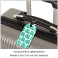 thumbnail image 3 of Square 2Pack PU Leather Green Elegant Cruise Luggage Tag with Privacy Cover and Name ID Tag for Travel Handbags Backpacks Luggage Tags, 3 of 6