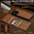 thumbnail image 4 of 2-In-1 Magnetic Leather Detachable Wallet Case With Rfid Blocking For Iphone 16, iPhone 13, 4 of 8