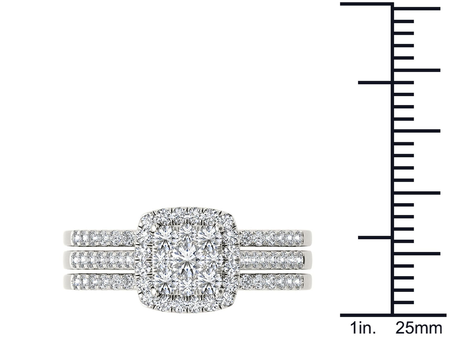 1 Carat T.W. Diamond 10kt White Gold Single Halo Engagement Ring Set