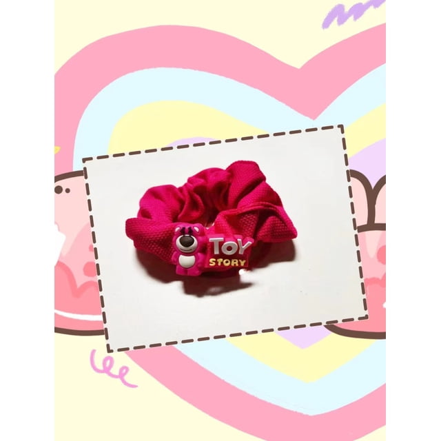 Anillo para el cabello con forma de intestino grueso y oso rojo rosa, cuerda para el cabello, cuerda para la cabeza de niña dulce, horquilla de verano, accesorios para el cabello