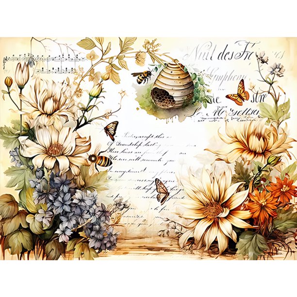 Pintura de diamante 5D DIY, kit de abeja con taladro redondo completo, decoración del hogar, arte artesanal, 40x30cm