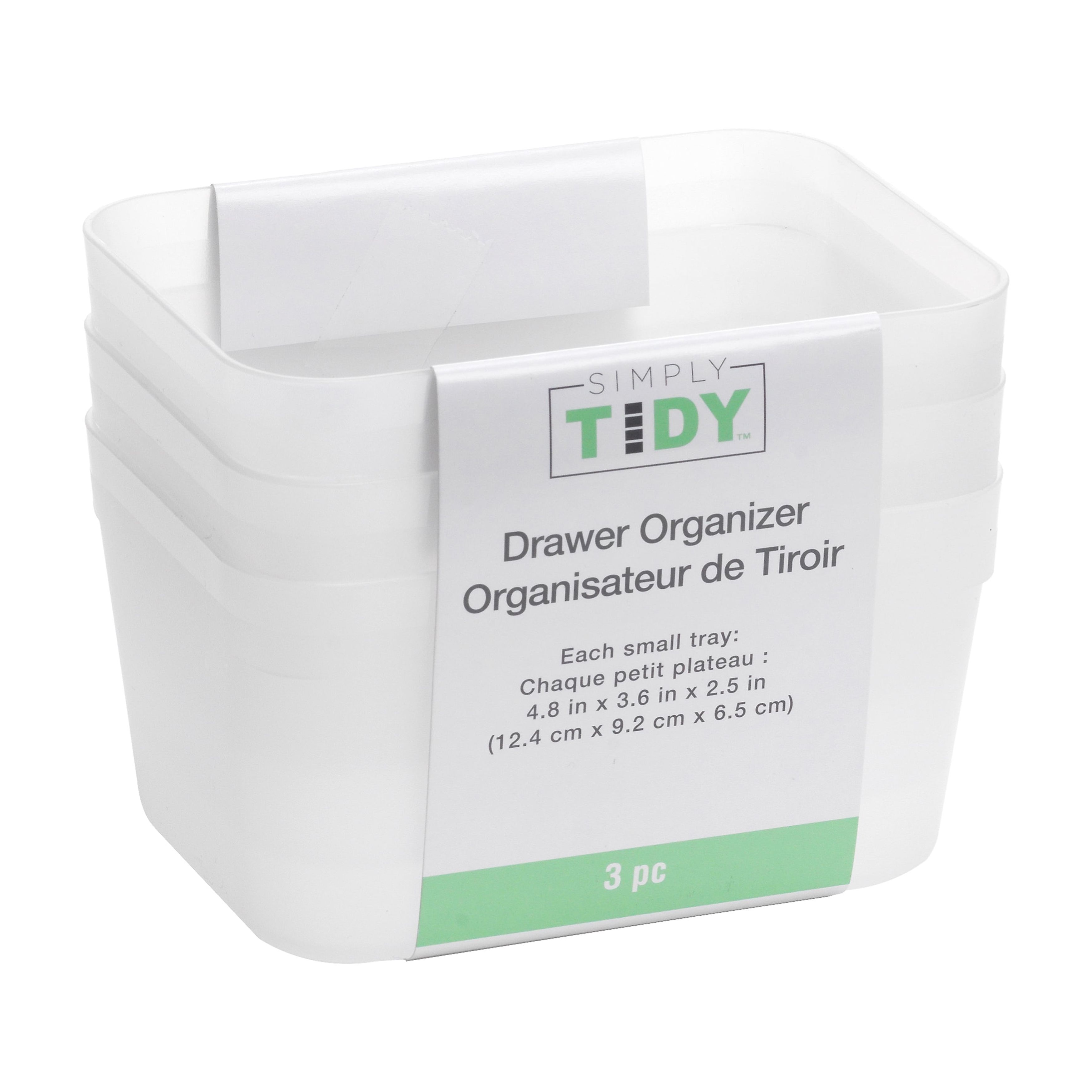 4.8" Clear Drawer Organizer Set by Simply Tidy – Small Plastic Storage Trays for Craft Supplies - Tools & Office Drawers - Stackable Design - 24 Pack