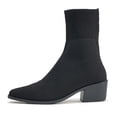 thumbnail image 3 of Wovix Ankle Boots for Women Dressy Comfy Knit Sock Booties Pointed Toe Heel on Elastic Spring Fall Booties Daily Black 36, 3 of 7