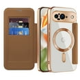 thumbnail image 5 of for Google Pixel 9 Wallet Case Magnetic with Mag Safe, PU Leather RFID Blocking Card Holders Shockproof Flip Phone Cover Slim Clear Purse Case for Google Pixel 9, Brown, 5 of 8