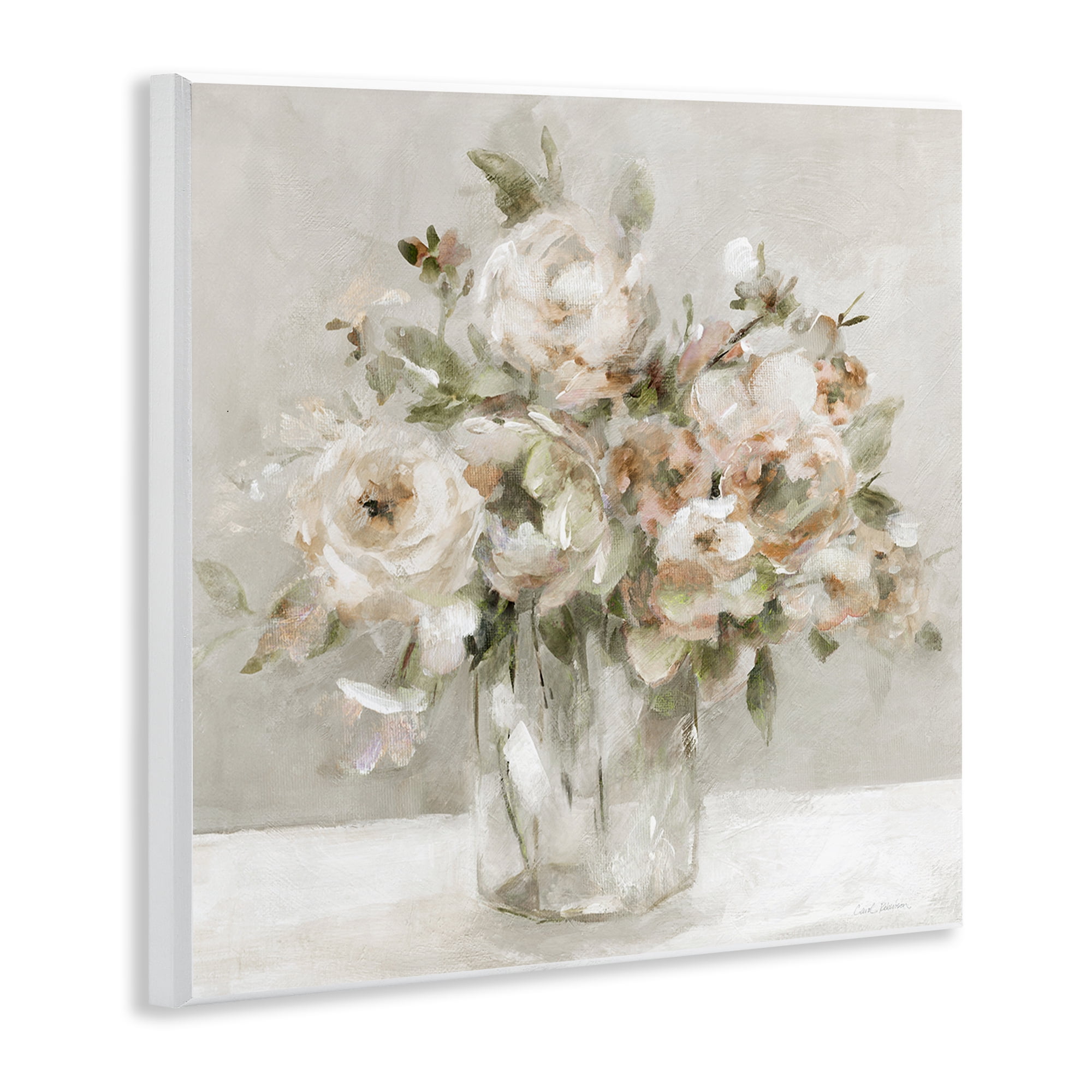 Stupell Industries Soft Neutral Floral Still Life Wall Plaque Art, design by Carol Robinson