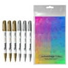 Sharpie Oil-Based Paint Marker, Fine Point, Gold/Silver Ink, Pack of 6, Bundle with Plastic Reusable Pouch