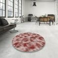 thumbnail image 4 of Ahgly Company Machine Washable Indoor Round Transitional Brown Red Area Rugs, 8' Round, 4 of 7